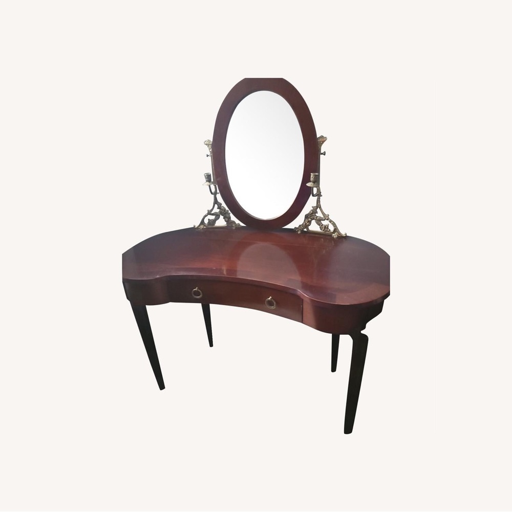 🩵 Sweet Robin-egg Blue Vintage Bombay Company Handpainted KIDNEY SHAPED Vanity!